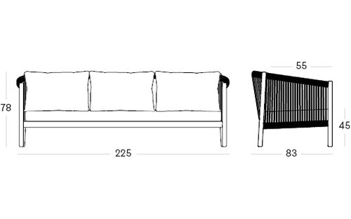 Lento lounge sofa 3S