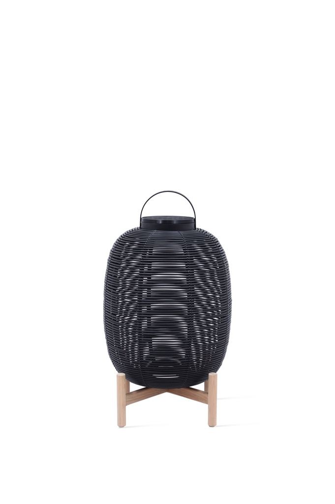 Tika lantern teak base large