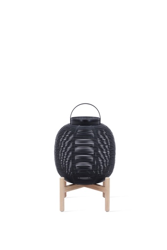 Tika lantern teak base small